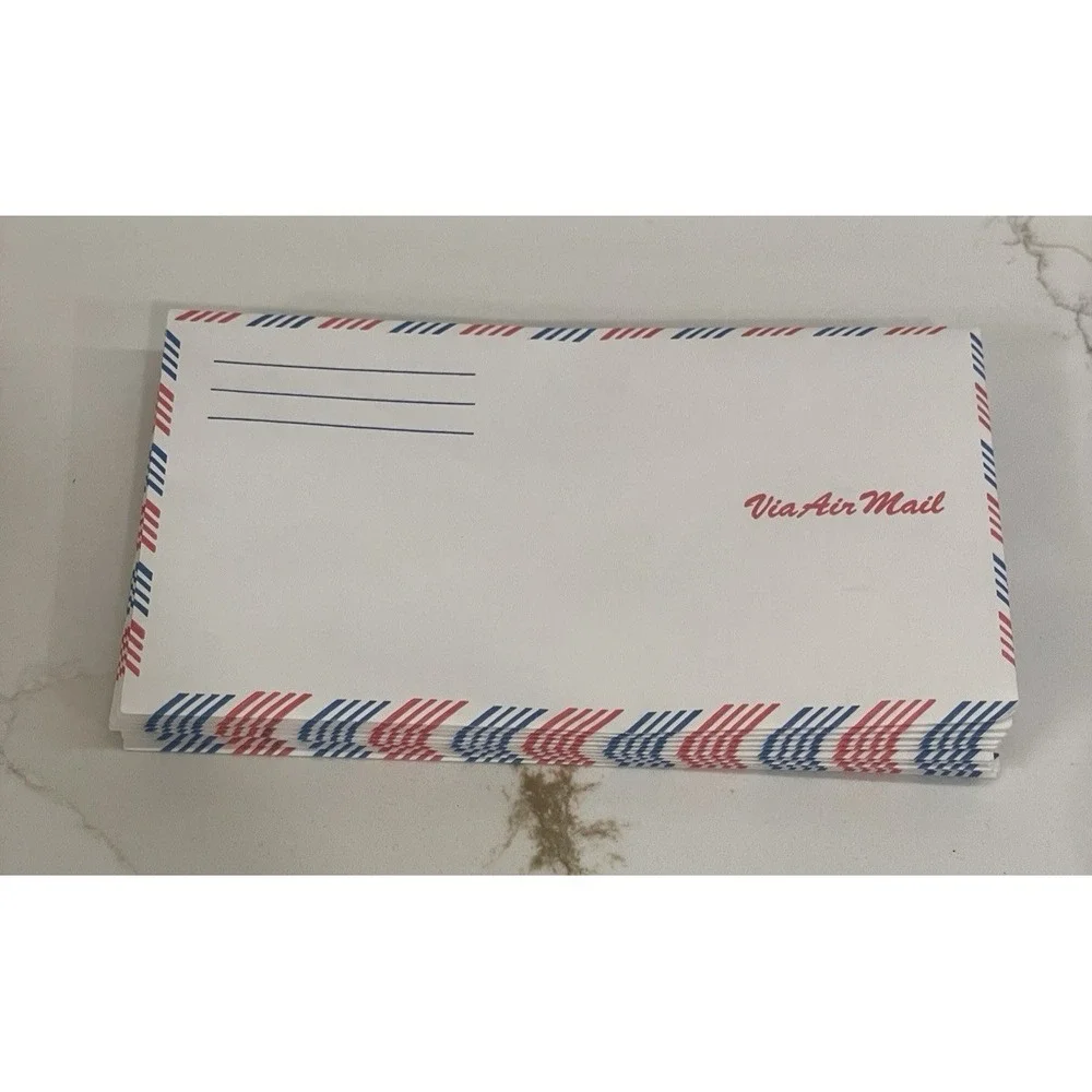 Vintage Stuart Hall Via Air Mail Envelopes Mint Flavor Blue Red Stripe Lot Of 10
